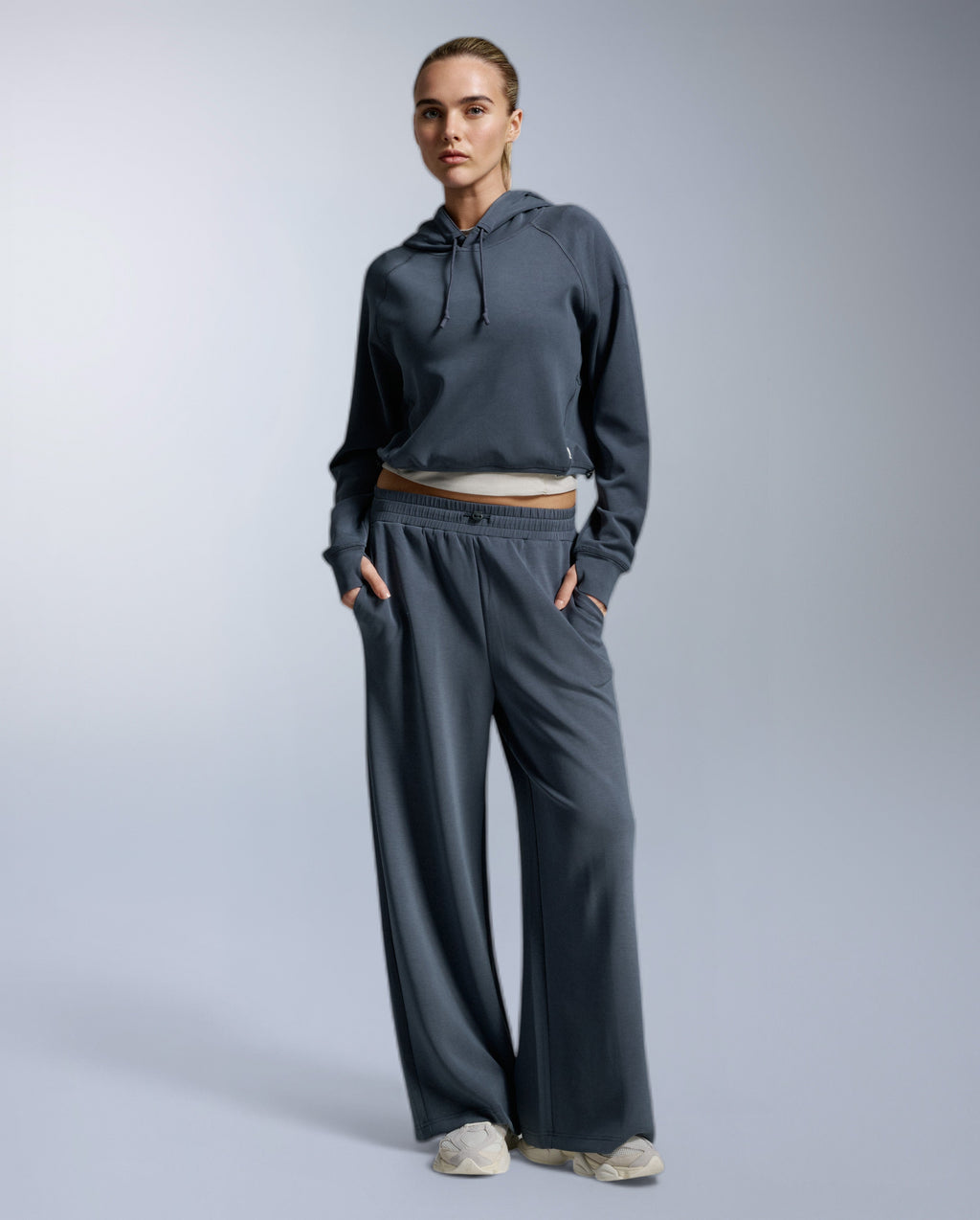 Wonderluxe Sand Washed Cropped Hoodie