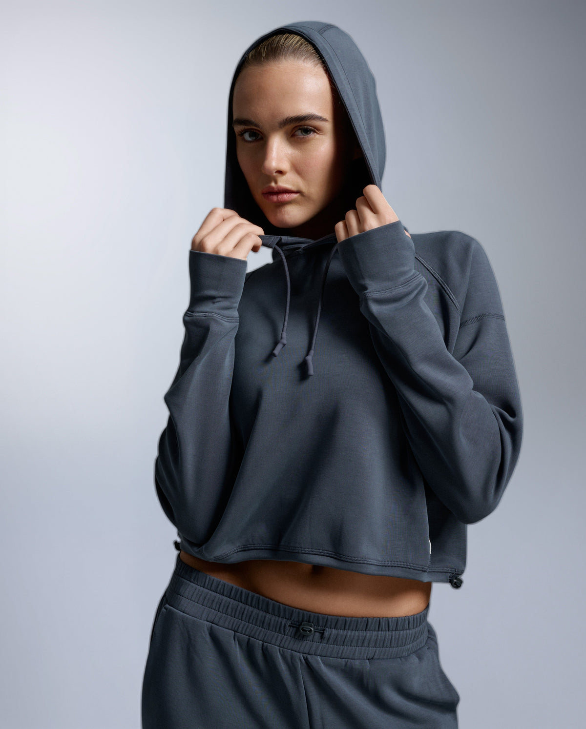 Wonderluxe Sand Washed Cropped Hoodie