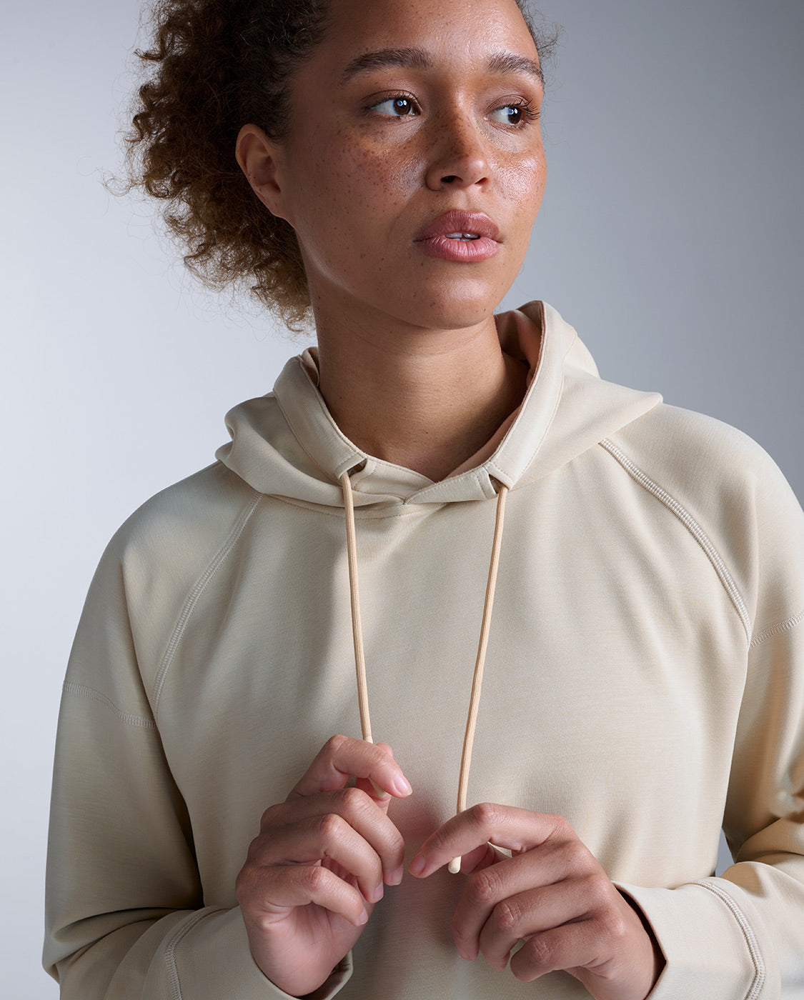 Wonderluxe Sand Washed Cropped Hoodie