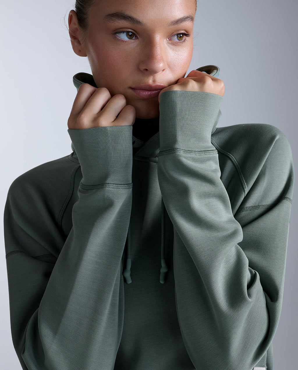 Wonderluxe Sand Washed Cropped Hoodie