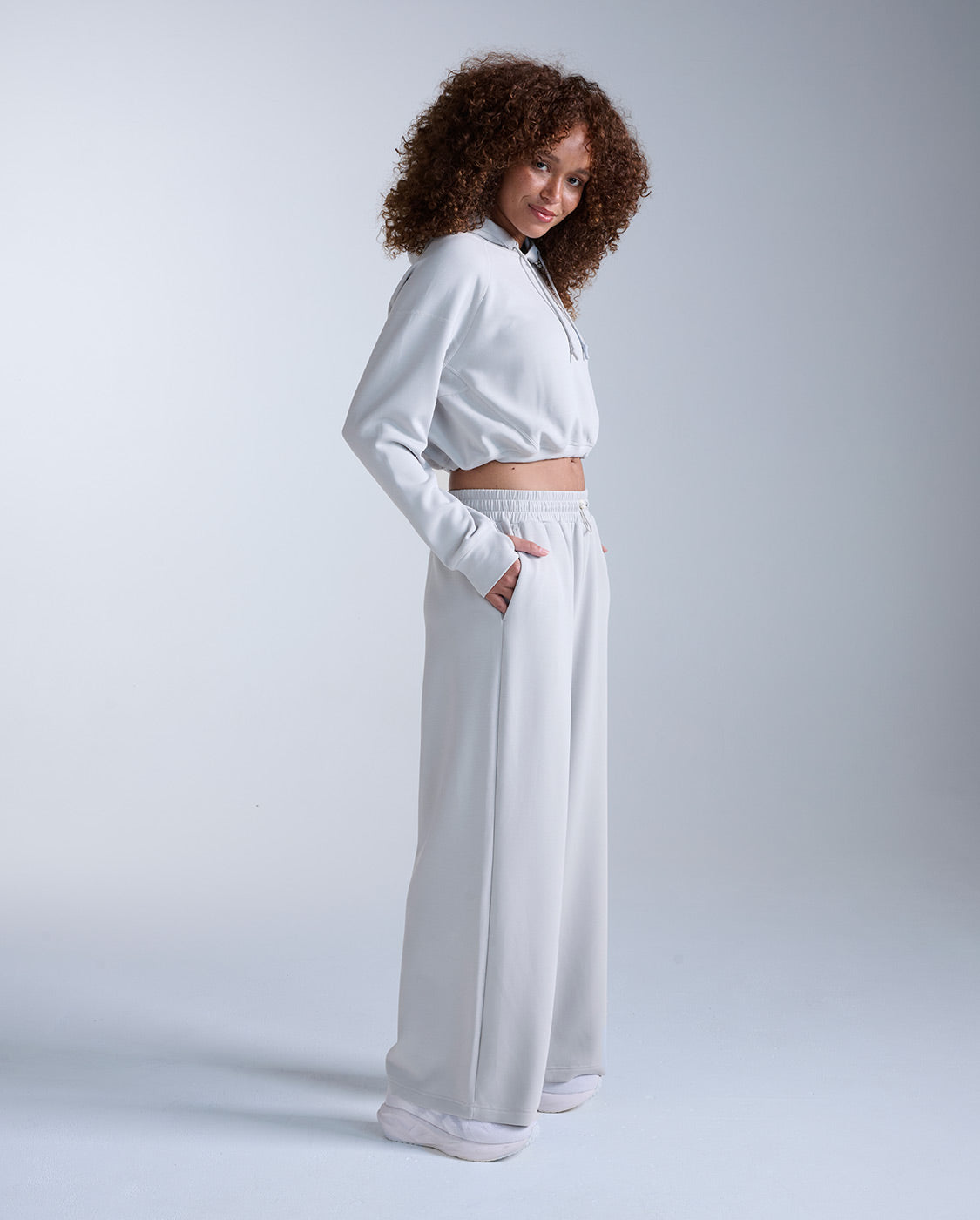 Wonderluxe Sand Washed Cropped Hoodie
