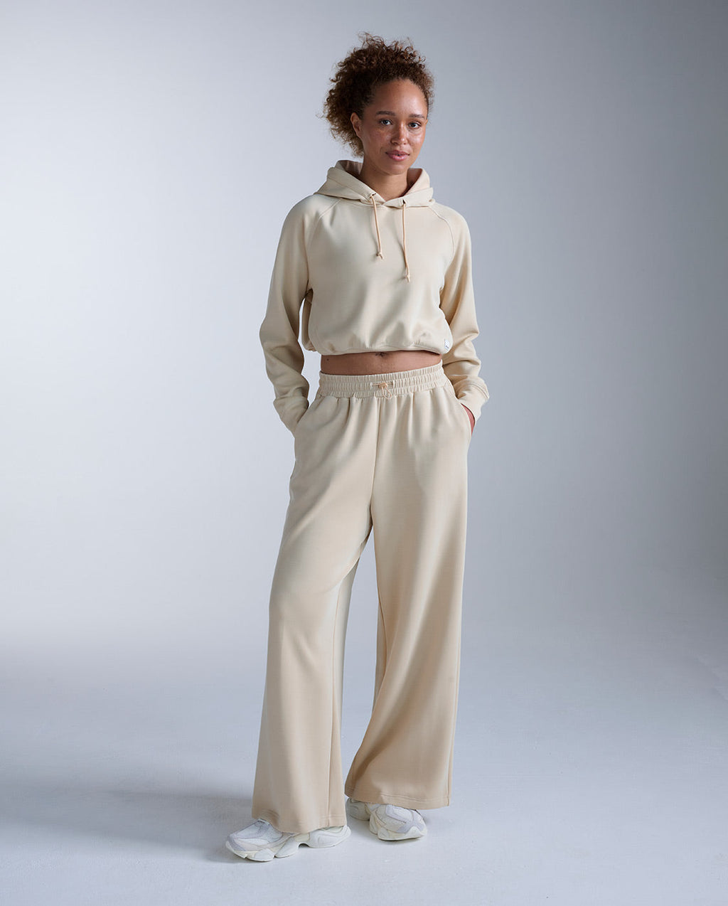 Wonderluxe Sand Washed Cropped Hoodie