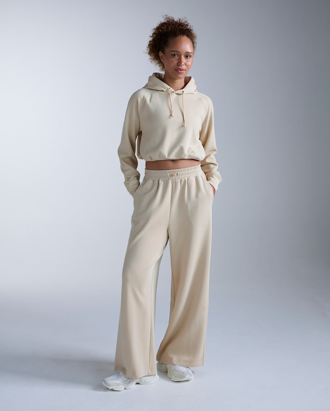 Wonderluxe Sand Washed Cropped Hoodie