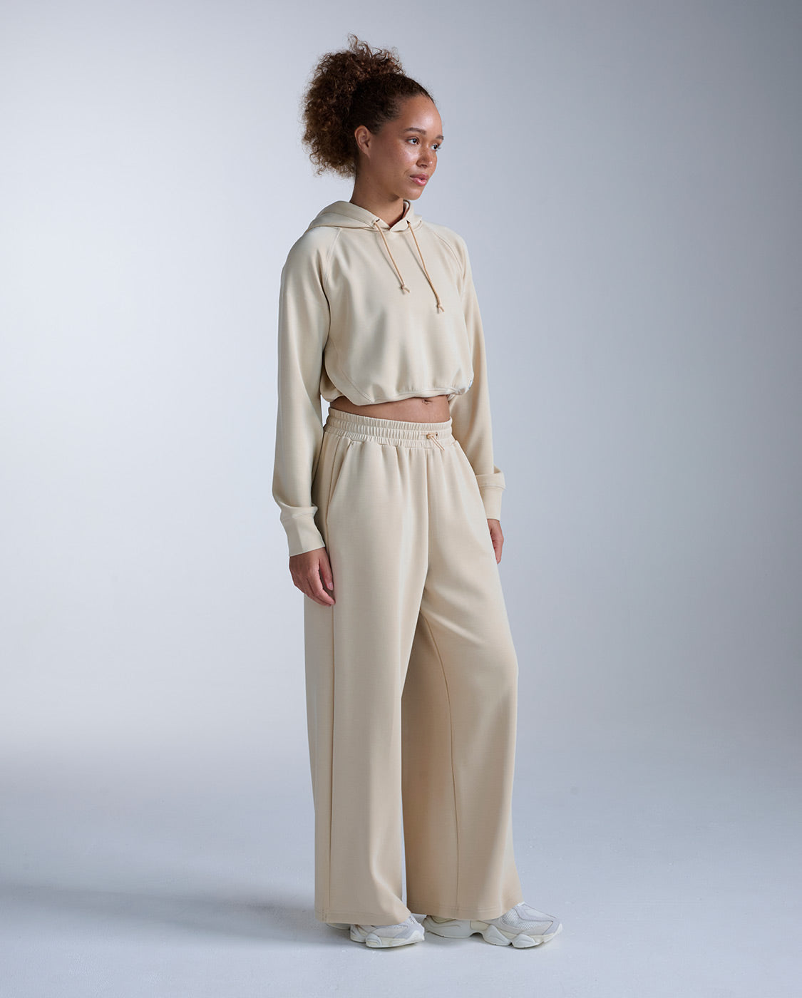Wonderluxe Sand Washed Cropped Hoodie