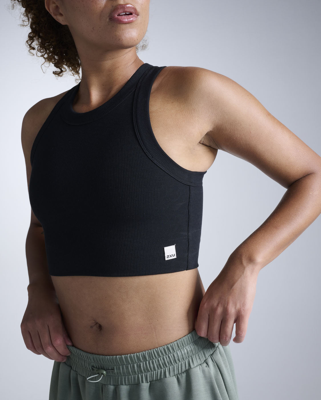 Fluid Tencel Ribbed Crop Tank