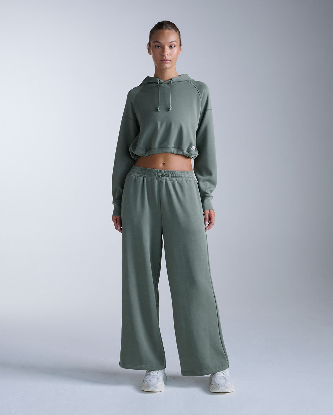 Wonderluxe Sand Washed Cropped Hoodie