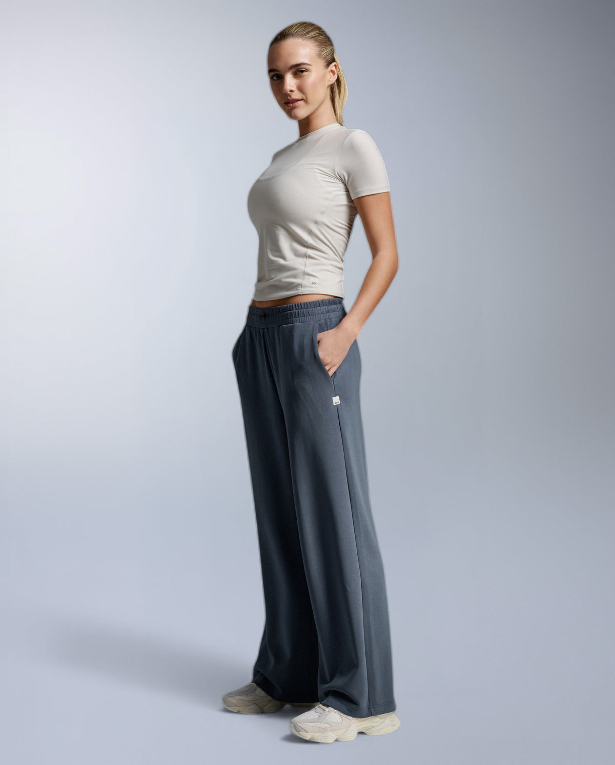 Wonderluxe Sand Washed Wide Leg Pants