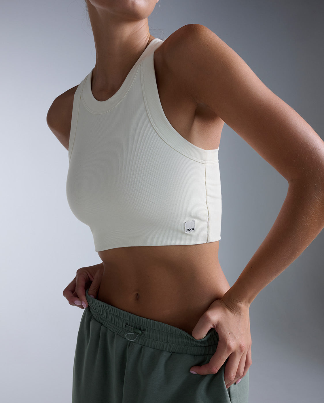 Fluid Tencel Ribbed Crop Tank
