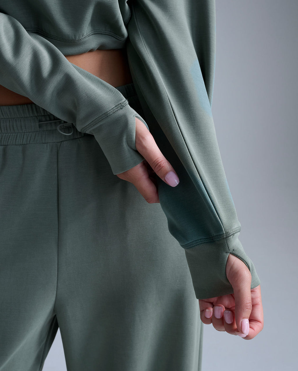 Wonderluxe Sand Washed Cropped Hoodie