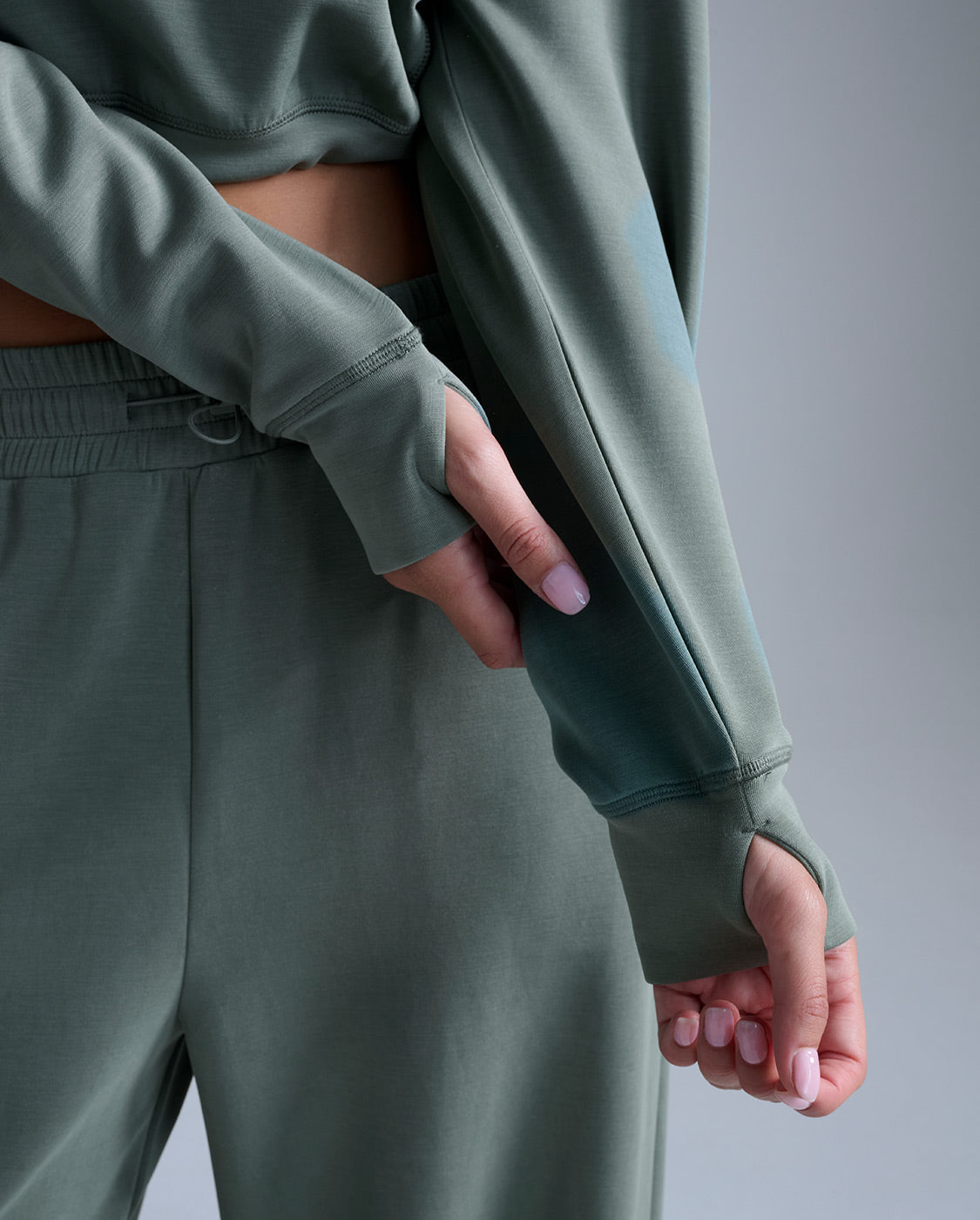 Wonderluxe Sand Washed Cropped Hoodie