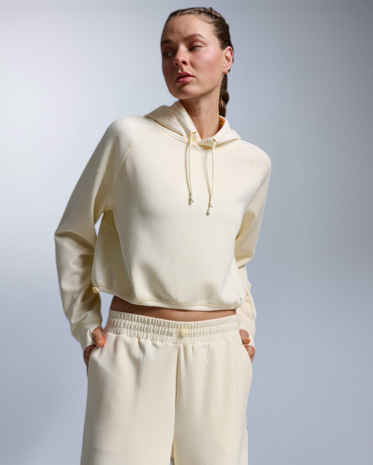 Wonderluxe Sand Washed Cropped Hoodie
