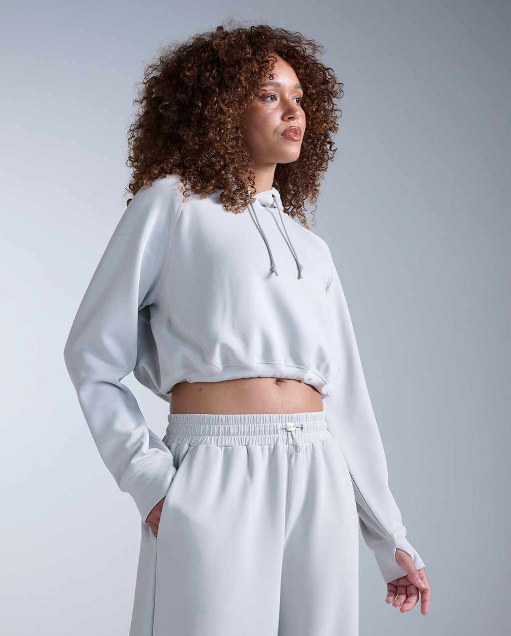 Wonderluxe Sand Washed Cropped Hoodie